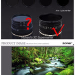 ZOMEI Glass Slim ND2-400 Neutral Density Fader Variable ND filter Adjustable 49/52/55/58/62/67/72/77/82mm