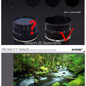ZOMEI Glass Slim ND2-400 Neutral Density Fader Variable ND filter Adjustable 49/52/55/58/62/67/72/77/82mm