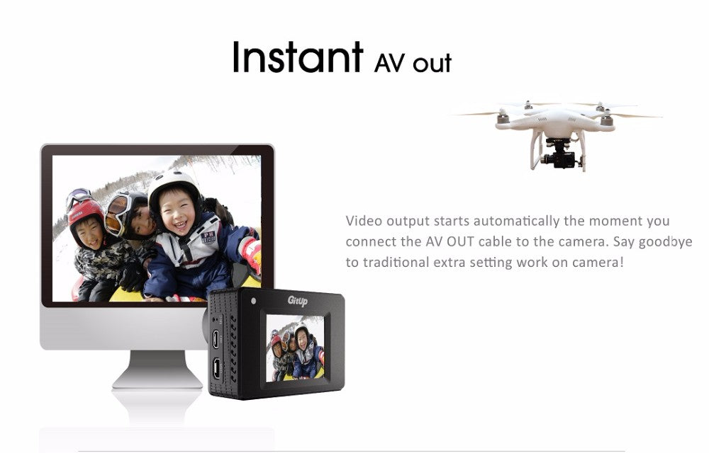 GitUP Git2P 90 Degree Lens Action Camera 2K Wifi Sports DV Full HD