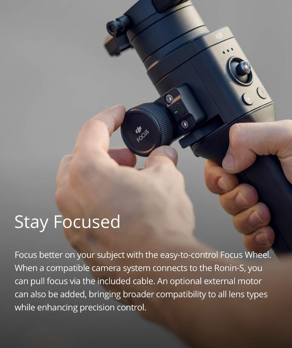 Ronin S Standard Kit and Essentials Kit Superior 3-Axis Stabilization Camera Control Fine Focus Control