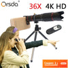 Orsda 4K HD 36X Optical Zoom Camera Lens Telephoto Telescope for All Smartphone