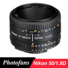 Nikon 50mm Lens AF 50 / 1.8D Lenses for Nikon All Dslr Camera Lens