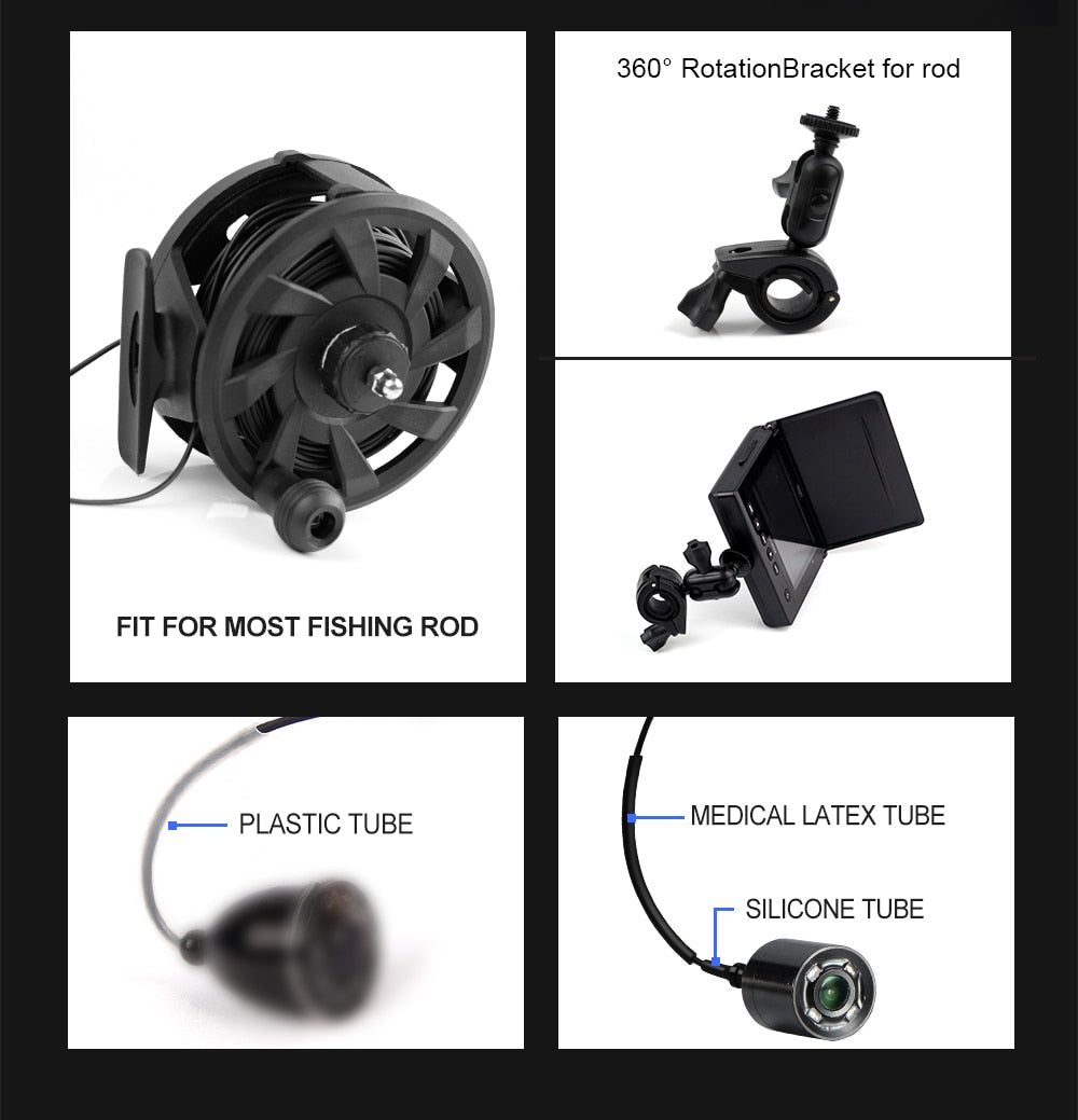 LUCKY Portable Underwater Fishing&Inspection Camera Night vision Camera 4.3 Inch IP68 20M Cable for Ice/Sea