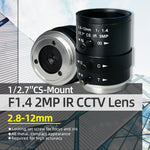 New CS-Mount FA Lens 3MP 2.8-12mm Varifocal  Manual Iris Lens IR Function Security  Camera Lens