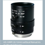 New CS-Mount FA Lens 3MP 2.8-12mm Varifocal  Manual Iris Lens IR Function Security  Camera Lens