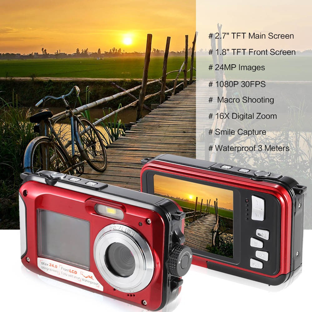 2017 Latest Winait DC-16 Super 1080P Max 24MP Digital Camera Mini Camera Support 32GB Card