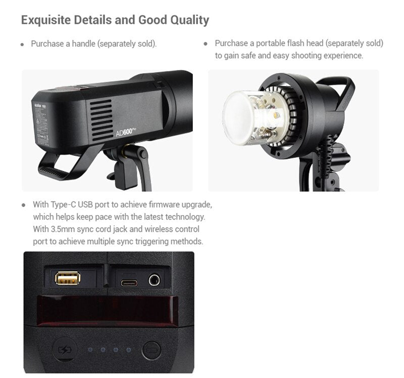 Godox AD600Pro AD600 Pro HSS 1/8000s TTL 2.4G Wireless Outdoor Flash Photography lights for Canon Nikon Sony FujiFilm Olympus