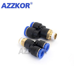 PX Y Type 3-way Air Pneumatic Joints Male-thread Pneumatic Connector Pneumatic Accessories