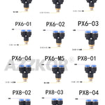 PX Y Type 3-way Air Pneumatic Joints Male-thread Pneumatic Connector Pneumatic Accessories