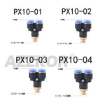 PX Y Type 3-way Air Pneumatic Joints Male-thread Pneumatic Connector Pneumatic Accessories