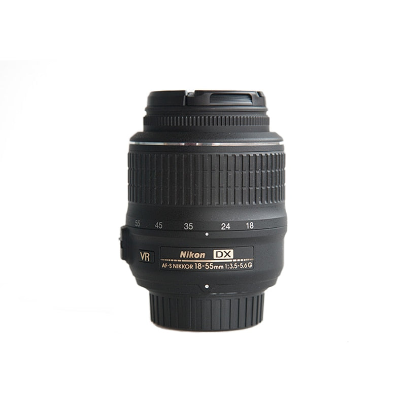 USED Nikon NIKKOR 18-55mm f/3.5-5.6G VR AF Lens Auto & Manual Front Lens Rear Lens Cap