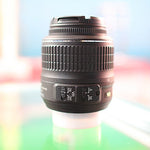 USED Nikon NIKKOR 18-55mm f/3.5-5.6G VR AF Lens Auto & Manual Front Lens Rear Lens Cap
