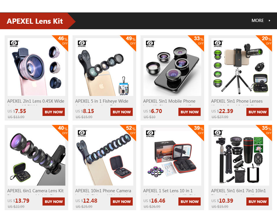 Apexel HD 110 degree Wide Angle Camcorder Lens for Dual & Single Lens All Smartphones