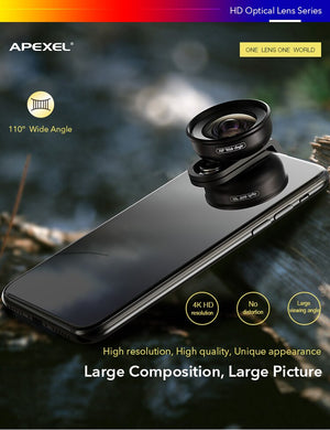 Apexel HD 110 degree Wide Angle Camcorder Lens for Dual & Single Lens All Smartphones