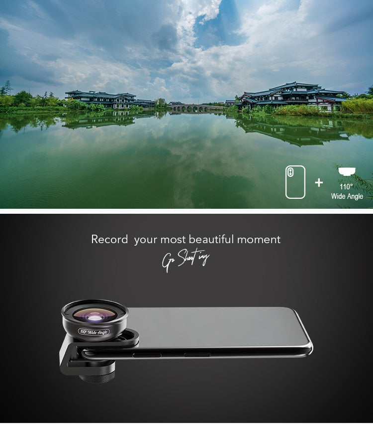 Apexel HD 110 degree Wide Angle Camcorder Lens for Dual & Single Lens All Smartphones