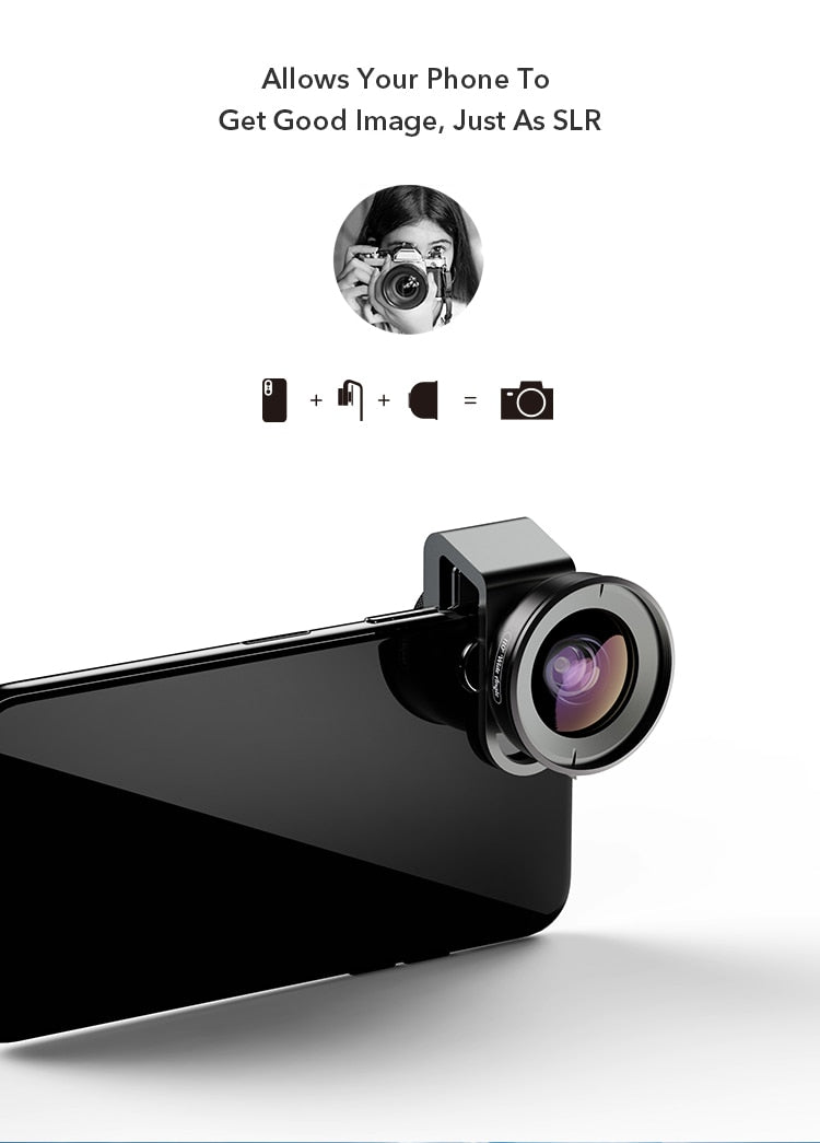 Apexel HD 110 degree Wide Angle Camcorder Lens for Dual & Single Lens All Smartphones