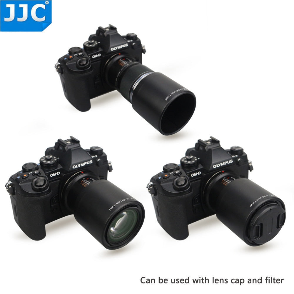 JJC Camera Lens Hood Shade for Olympus M.ZUIKO DIGITAL ED 60mm f2.8 Macro Lens Replace Olympus LH-49 Lens Hood Tube