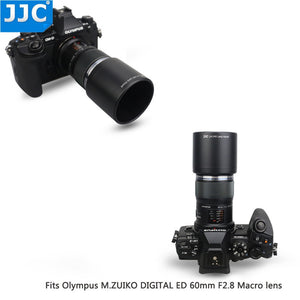 JJC Camera Lens Hood Shade for Olympus M.ZUIKO DIGITAL ED 60mm f2.8 Macro Lens Replace Olympus LH-49 Lens Hood Tube
