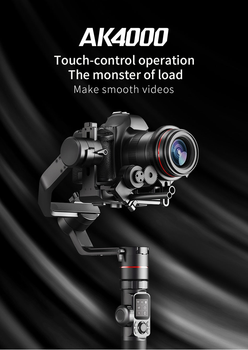 AK4000 3-Axis Handheld Camera Stabilizer Gimbal for Sony Canon 5D 8D Mark II Panasonic GH5 Nikon D850 4kg Payloay