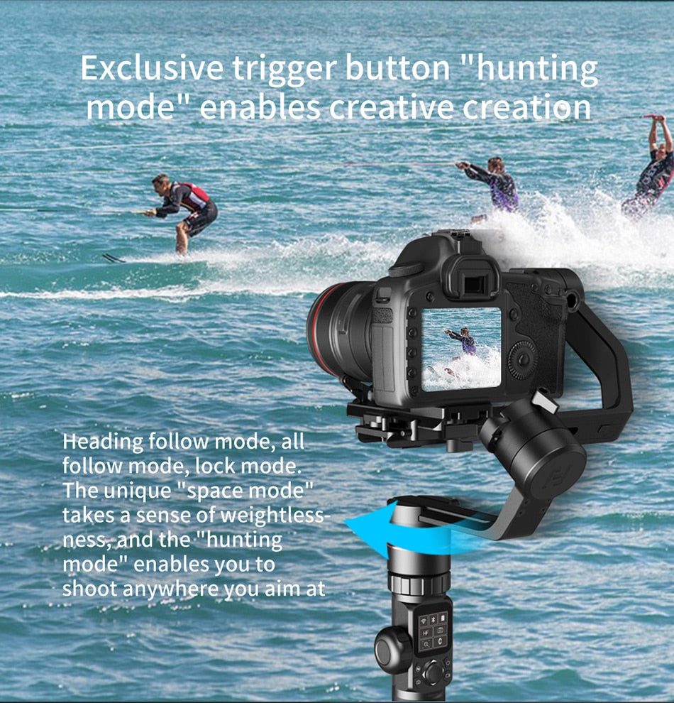 AK4000 3-Axis Handheld Camera Stabilizer Gimbal for Sony Canon 5D 8D Mark II Panasonic GH5 Nikon D850 4kg Payloay